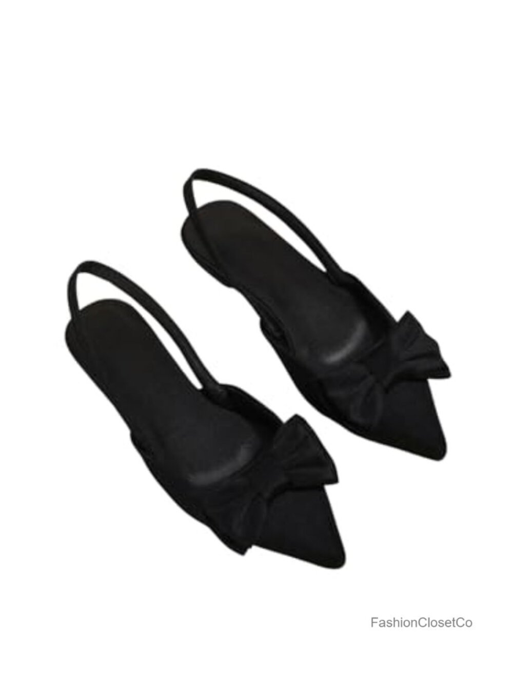 PU Leather Pointed Toe Slingback Flat Shoes Ankle Strap Flats